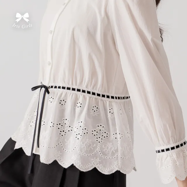 【Iris Girls 艾莉詩】娃娃領刺繡襯衫-65102