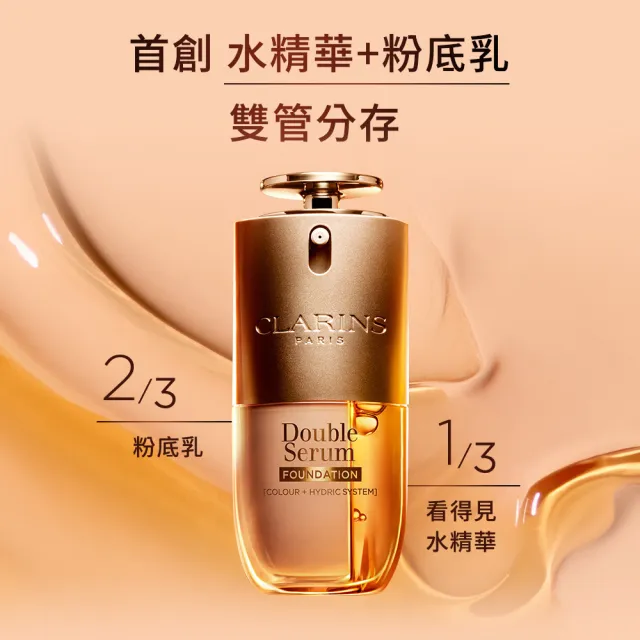 【CLARINS 克蘭詩】黃金雙萃精華粉底液30ml (首創雙管精華粉底/新品/6色可選)