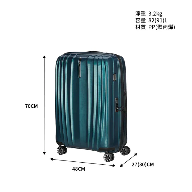 【Samsonite 新秀麗】陳偉霆同款 26吋 NEXIS 卓越回彈強韌Roxkin可擴充大容量減震輪行李箱/旅行箱
