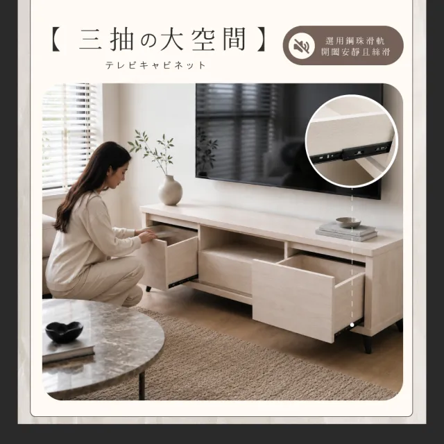 【IHouse】托比 台灣製強化木心板 5尺電視櫃 (長櫃/TV櫃/收納櫃)
