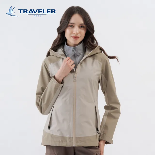 【TRAVELER 旅行者】女款Gore-Tex單件式防水外套(可銜拉)｜262TR113