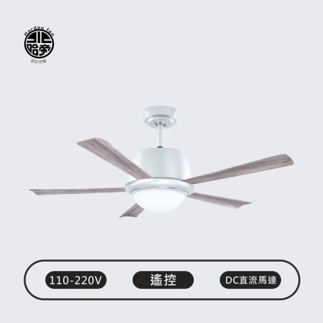 哈帝Hardee 設計吊扇 DC直流電機 AC110-220V 靜音省電 台灣製造 木紋銀色 有燈款 54吋 55471