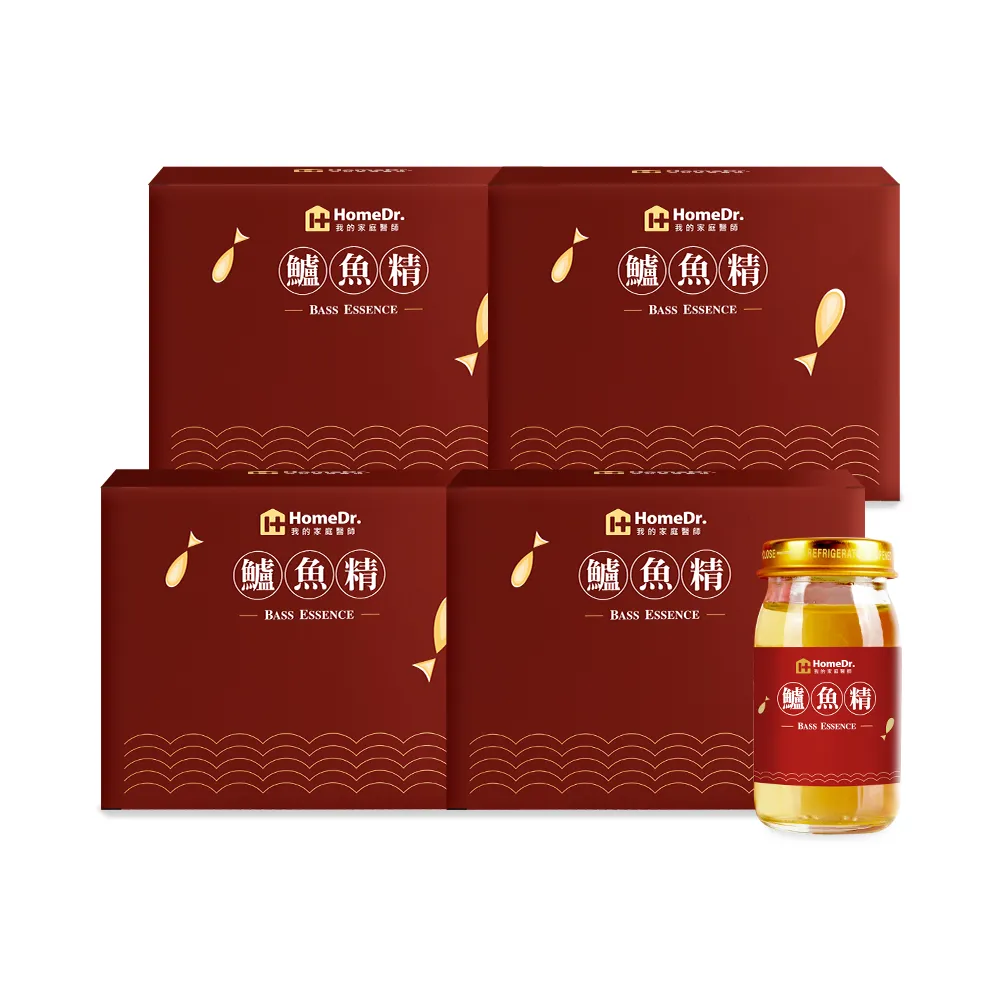 【HomeDr.】一開即飲小分子胜肽鱸魚精x4盒(60mlx6瓶/盒 共24瓶 護關鍵專利 滋補強身 年節送禮 常溫保存)