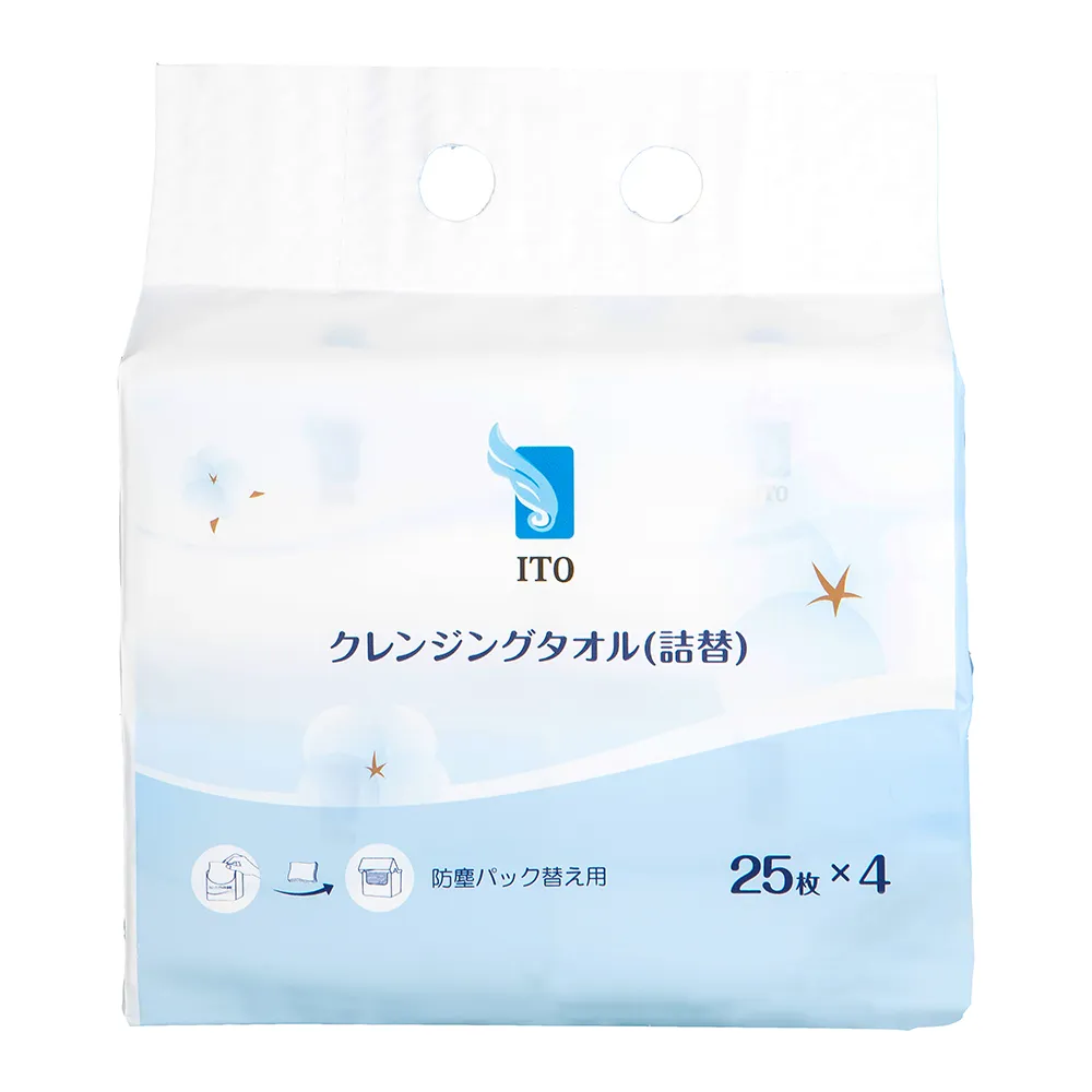 【ITO】盒裝洗臉巾專用補充包(1袋4入 1入25抽 共100抽)