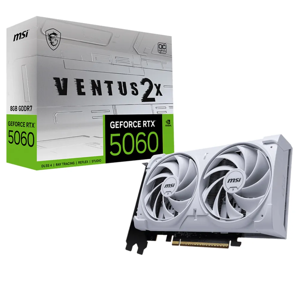 【MSI 微星】GeForce RTX 5060 8G VENTUS 2X OC WHITE 顯示卡