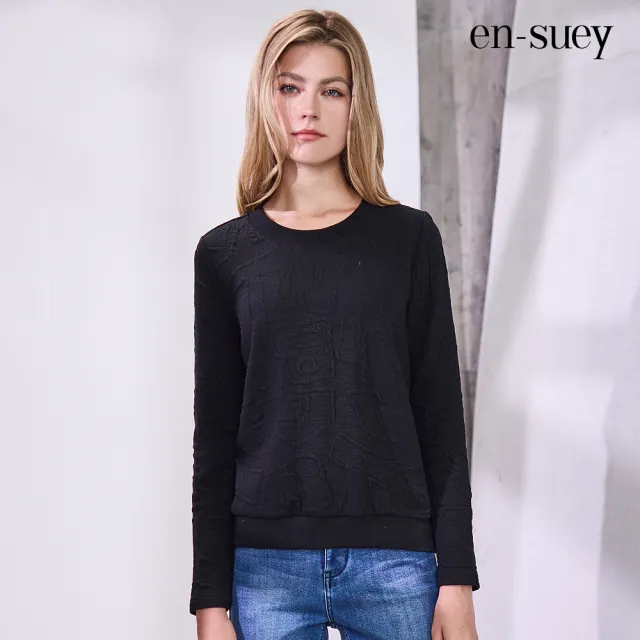 【en-suey 銀穗】立體浮雕緹花組織上衣-女