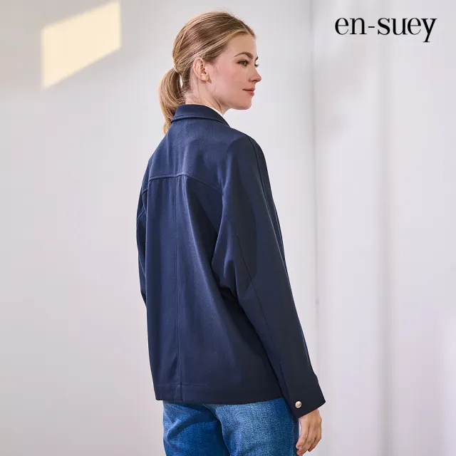 【en-suey 銀穗】簡約廓型連袖外套-女