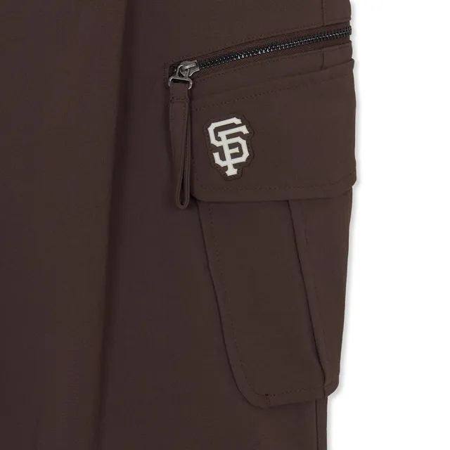 【MLB】女版 涼感防潑水 工裝喇叭褲 休閒長褲 舊金山巨人隊 (3FWPB0964-14BRD)