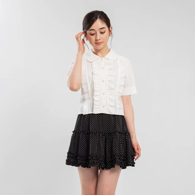 【Iris Girls 艾莉詩】奶油風荷葉邊上衣-2色(61134)