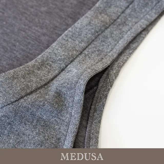 【MEDUSA 曼度莎】現貨-毛毛灰調 針織感大U背心外罩（M-XL）｜罩衫穿搭 背心穿搭 針織感保暖穿搭