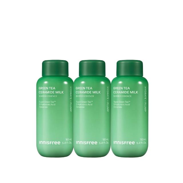 【innisfree】綠茶神經醯胺牛奶水精華囤貨組(640ml/3秒保濕快充)