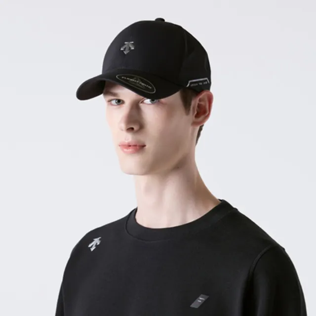 【DESCENTE】帽子 運動帽 棒球帽 遮陽帽 快排 TRAINING UNSTRUCTURED SEAM-SEALING CAP 黑 SR323TCP72-BLK0