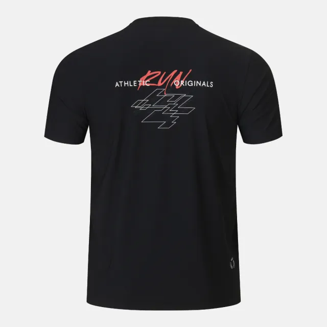 【DESCENTE】短袖上衣 男 女 中性 快排 BACK GRAPHIC SHORT SLEEVET-SHIRTS 黑 SR323RTS78-BLK0