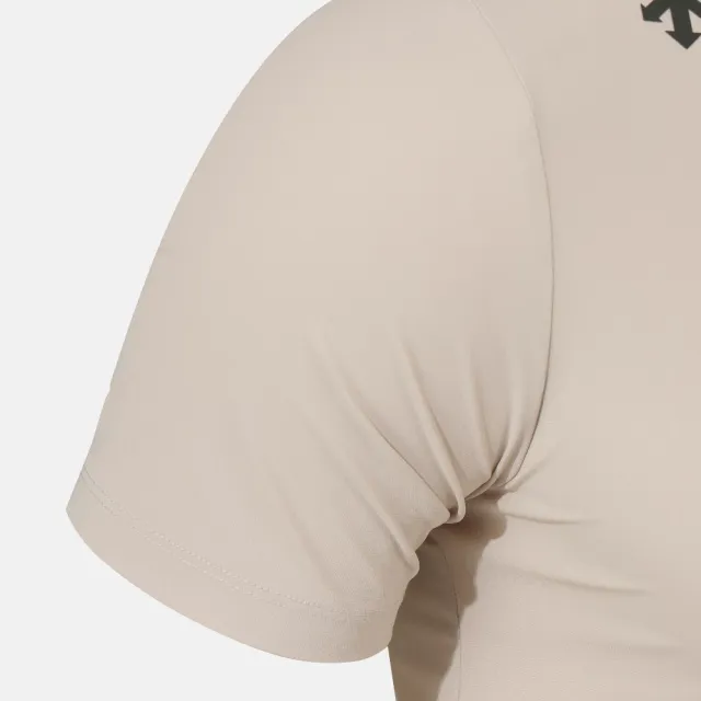 【DESCENTE】短袖上衣 男 女 中性 快排 BACK GRAPHIC SHORT SLEEVET-SHIRTS 淺咖 SR323RTS78-BEG0
