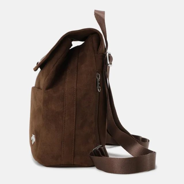 【DESCENTE】小後背包 運動包 旅行小包 WOMENS MINI HOOD BACKPACK 7L 棕 SR322UBP71-BRWN