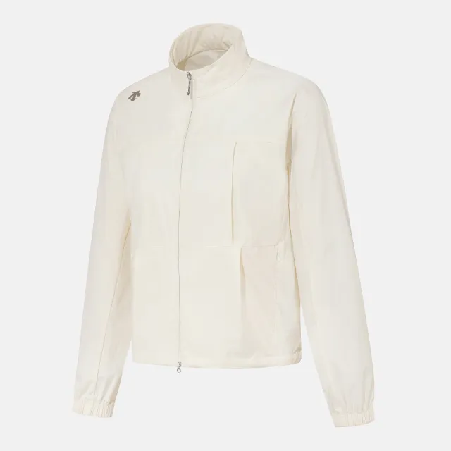 【DESCENTE】外套 女 運動立領外套 WOMENS WOVEN WARM-UPJACKET 象牙白 SR322PWT71-IVY0