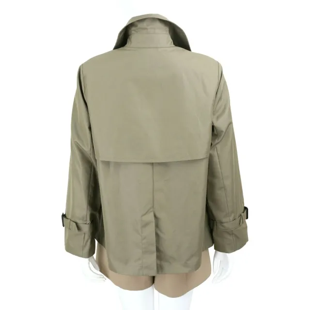 【MaxMara】WEEKEND WKDBIGLIA 雙排釦 防潑水 深綠色短版風衣 外套(義大利精品服)