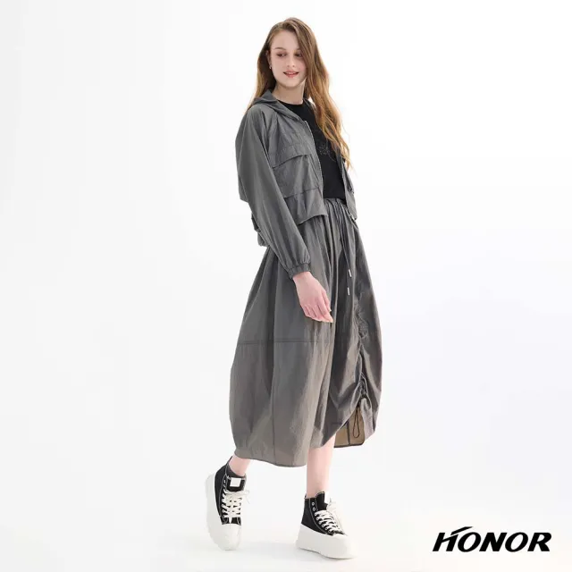 【HONOR 山形屋】休閒連帽翻蓋口袋輕量外套-灰