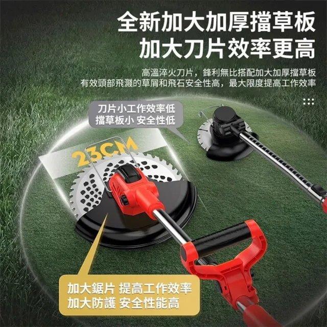 【Ogula 小倉】割草機 電量顯示 機頭可90°調節 無刷工業伸縮款（十五節兩電）附13件套 除草機 打草機