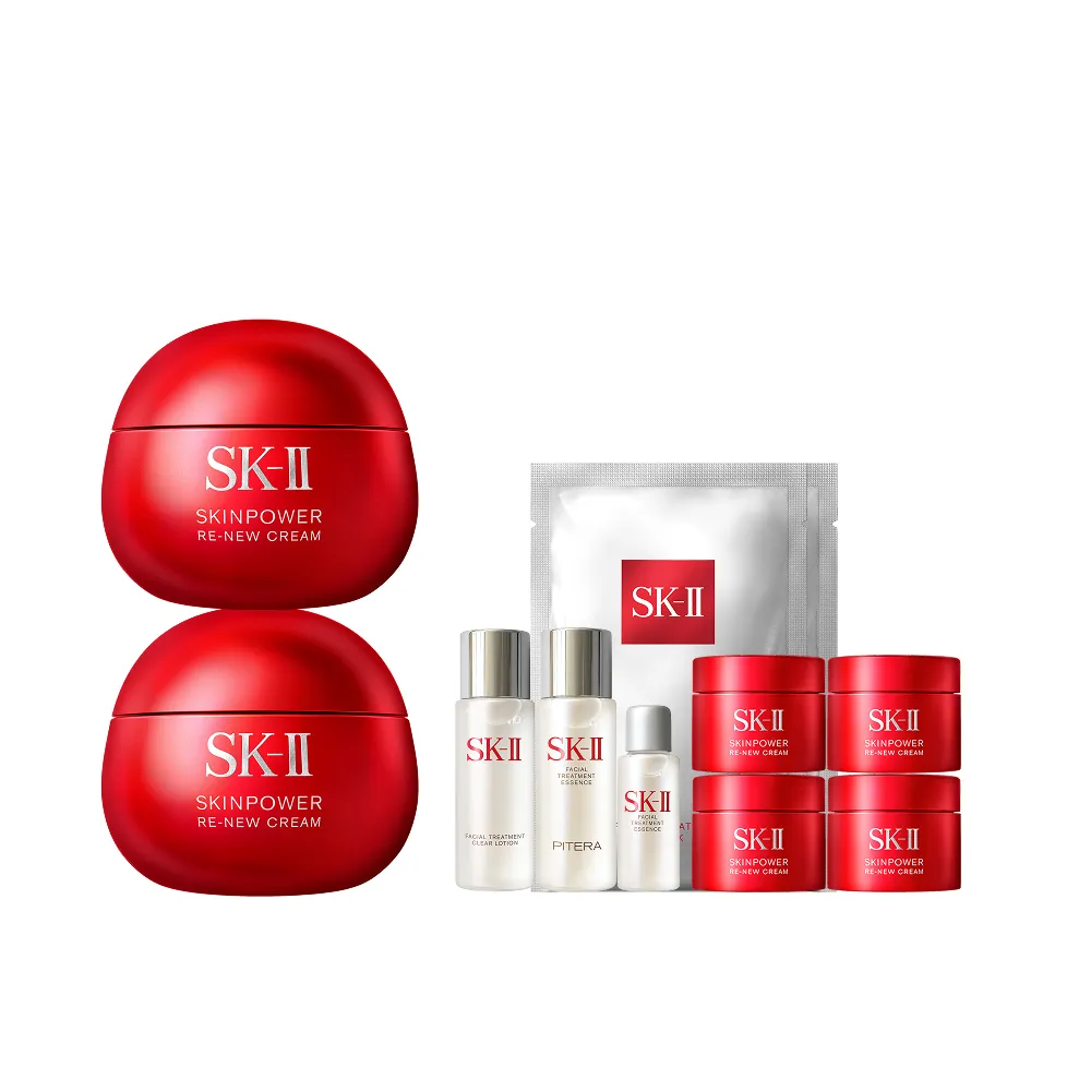 【SK-II】官方直營 肌源賦能煥顏活膚霜100g囤貨雙入組(經典版/乳霜/臉部保養/澎彈/緊緻/大紅球)