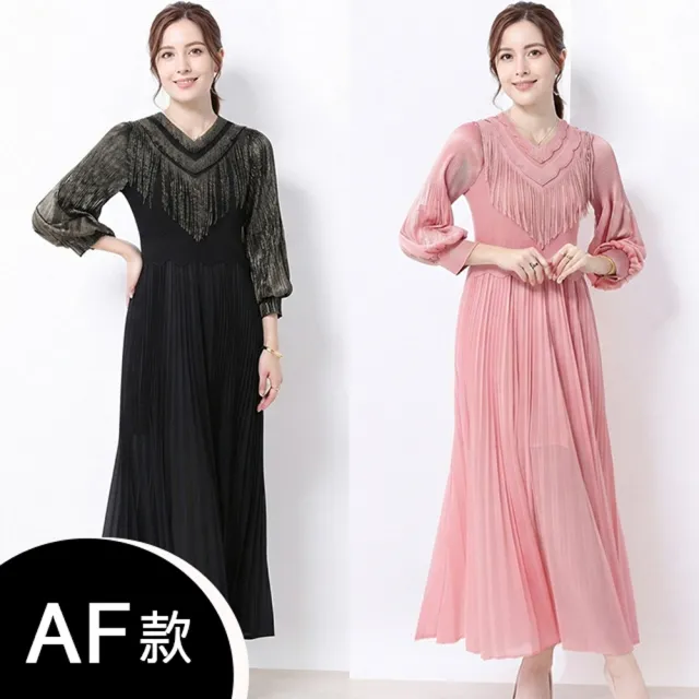 【K.W.】MOMO限定韓國三宅風秋新品首發輕褶衣洋裝(壓褶 中大尺碼 小禮服 小香風)