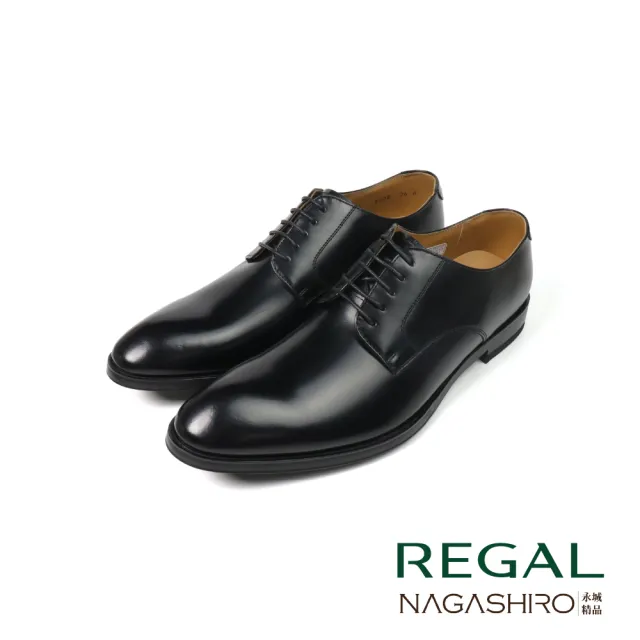 【REGAL】NAGASHIRO永城精品  經典2E寬楦 Plain Toe 輕量素面紳德比鞋－曜石黑(810R-BL)