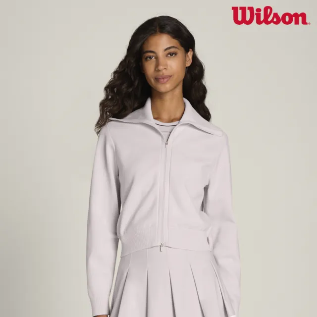 【WILSON】Clubhouse Full Zip Jacket Lilac Ash 女款 服飾 毛衣 外套 薰衣草紫 WE00174L013001