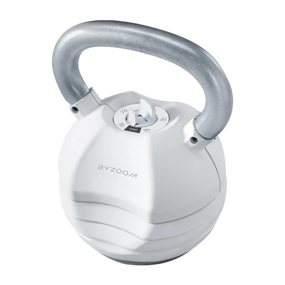 【BYZOOM FITNESS】Pure Series 30lb/約13.6kg 5段重量可調式壺鈴 白/黑二色(BZ-AKB-30LB)