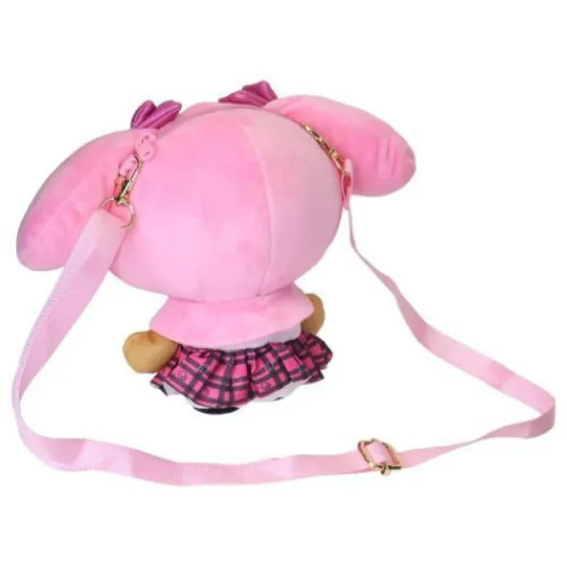 【小禮堂】雙11 Sanrio 三麗鷗 絨毛玩偶斜背包 古銅辣妹款 酷洛米 美樂蒂