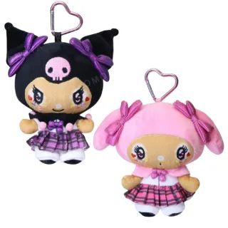 【小禮堂】雙11 Sanrio 三麗鷗 絨毛玩偶零錢包吊飾 古銅辣妹款 酷洛米 美樂蒂