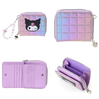 【小禮堂】雙11 Sanrio 三麗鷗 皮質雙折短夾 極光大臉款 Kitty 大耳狗 酷洛米