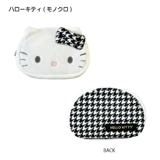 【小禮堂】雙11 Sanrio 三麗鷗 絨毛造型化妝包附鏡 大臉款 Kitty 大耳狗 酷洛米 花小兔