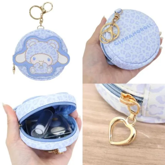 【小禮堂】Sanrio 三麗鷗 皮質造型零錢包吊飾 (豹紋熊款) Kitty 大耳狗 酷洛米