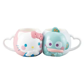 【小禮堂】Sanrio 三麗鷗 Hello Kitty 人魚漢頓 造型陶瓷對杯組 270ml 貼臉款