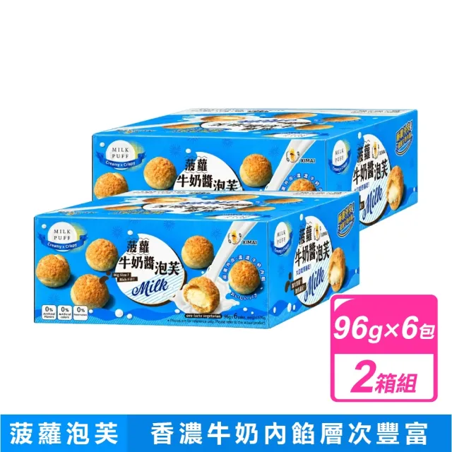 【興麥蛋捲烘焙王國】牛奶醬菠蘿泡芙 (576公克X2盒組)