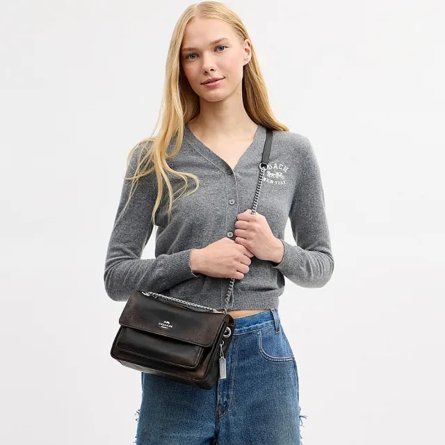 【COACH】蔻馳官方直營 ELODIE 24 復古摯愛皮革/經典SIGNATURE斜背手袋 斜背包-多色任選(CFQ03/CFP99)