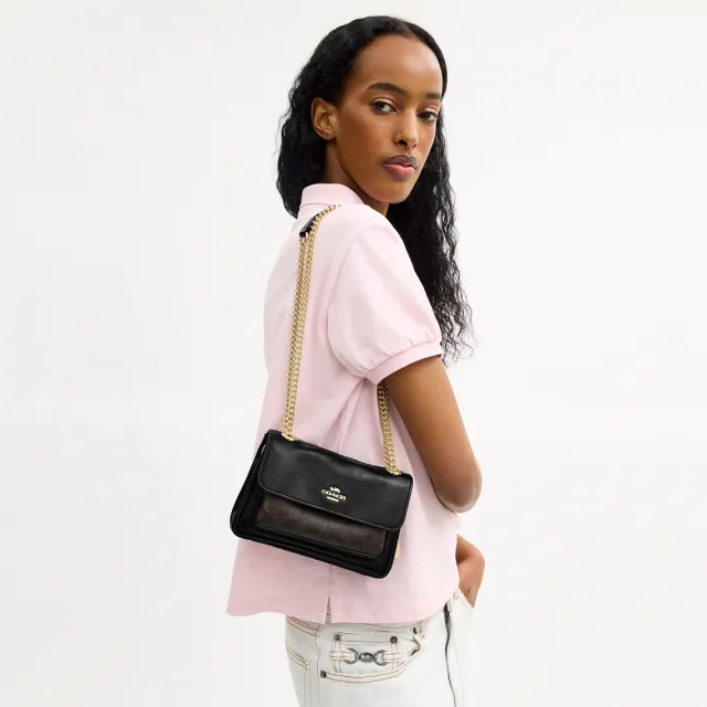 【COACH】蔻馳官方直營 ELODIE 18 經典SIGNATURE斜背手袋 斜背包 側背包 斜挎包-多色任選(CEU11/CEU13)