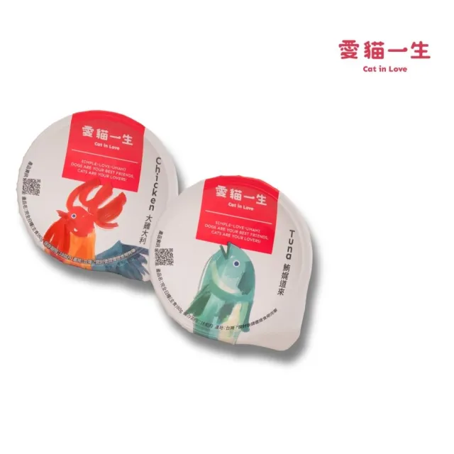 【愛貓一生】雞魚各半主食杯24入組（貓咪主食80g/杯＊24入）