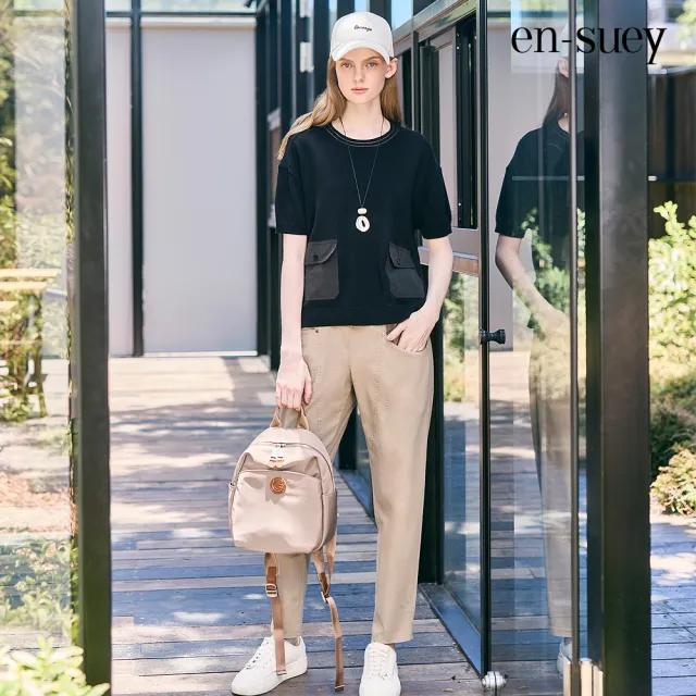 【en-suey 銀穗】修飾輪廓線直管長褲-女
