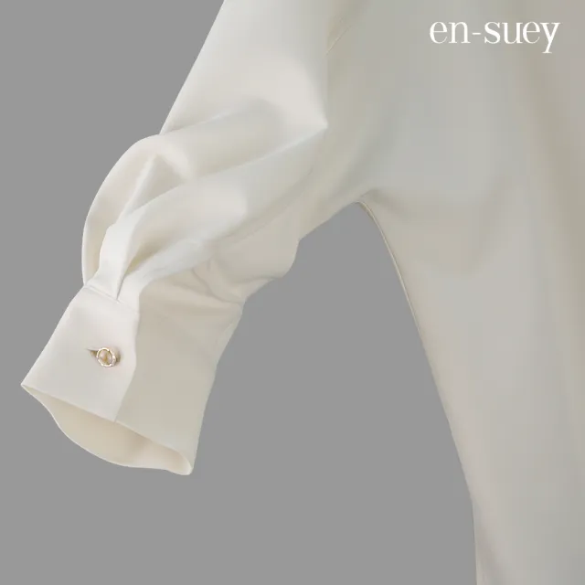 【en-suey 銀穗】簡約半開襟連袖上衣-女