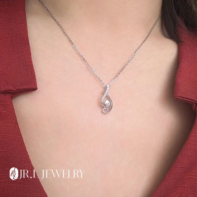 【JR.L JEWELRY】18K金 交匯鑽石墜飾(天然鑽石 18K金墜飾)附純銀項鍊
