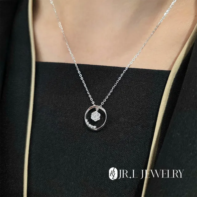 【JR.L JEWELRY】18K金 初雪鑽石墜飾(天然鑽石 18K金墜飾)附純銀項鍊