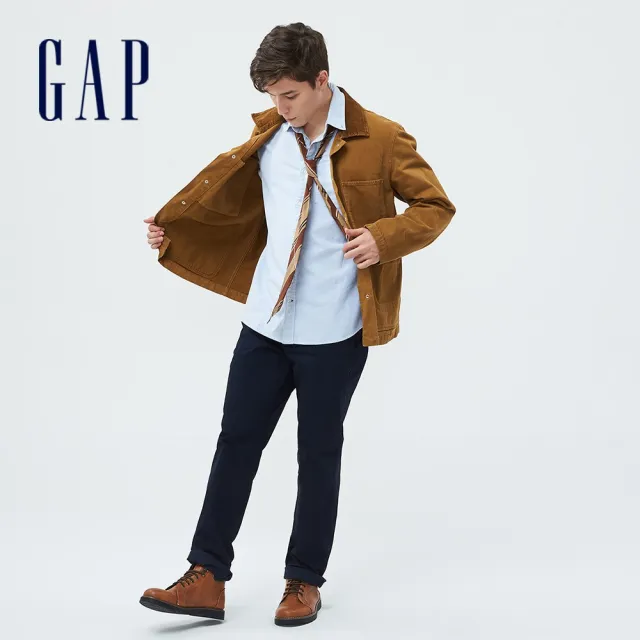 【GAP】男裝 棉質微彈直筒卡其褲-多色任選(500359)