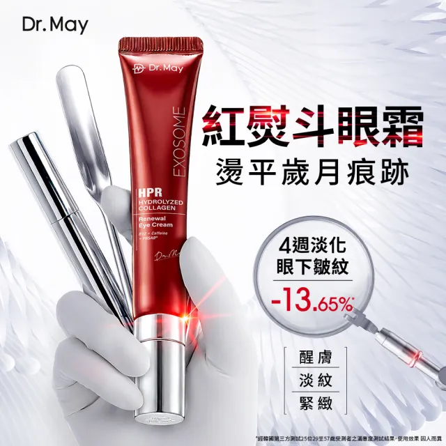 【Dr. May 美博士】B12紅膠原新生撫紋眼霜20ml兩入組(紅外泌眼霜/紅熨斗眼霜)