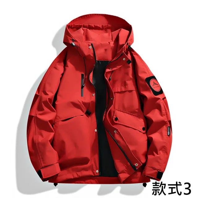 【巴黎精品】戶外衝鋒衣機能防風外套登山外套防風防水透氣防潑水大碼(薄款工裝連帽男外套n1lc100)