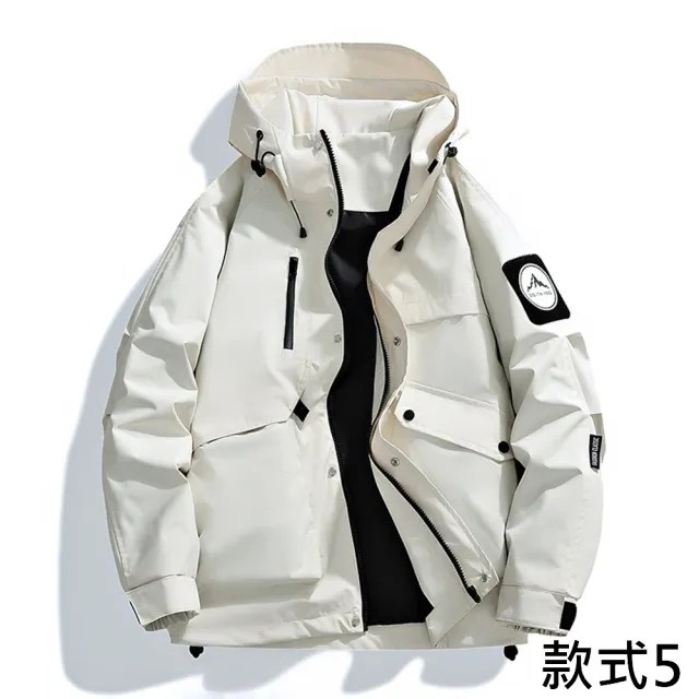 【巴黎精品】戶外衝鋒衣機能防風外套登山外套防風防水透氣防潑水大碼(薄款工裝連帽男外套n1lc100)