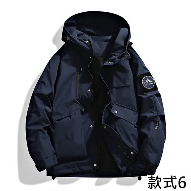 【巴黎精品】戶外衝鋒衣機能防風外套登山外套防風防水透氣防潑水大碼(薄款工裝連帽男外套n1lc100)
