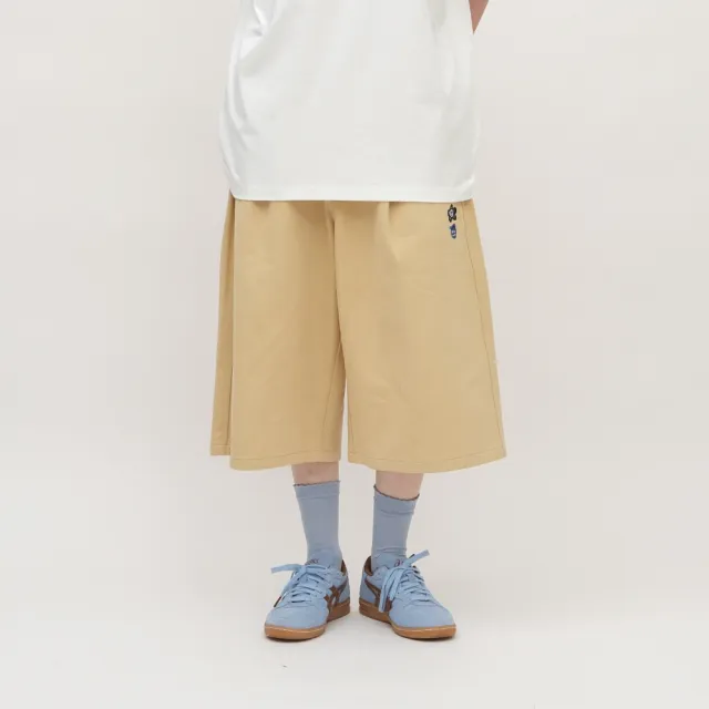 【plain-me】小P社長 褲子 短褲 七分褲 寬褲 男女褲 小P社長刺繡七分短褲_PPP1707-262