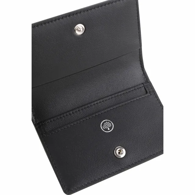 【MULBERRY】荔枝紋牛皮 扣式卡片夾(黑色 質感真皮 英國精品)