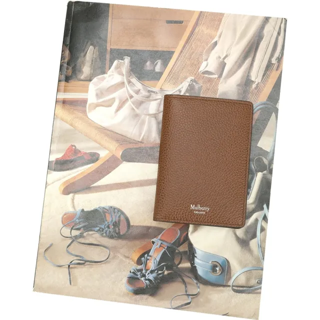 【MULBERRY】Heritage 荔枝紋牛皮 直式卡片夾(棕色 質感真皮 英國精品)